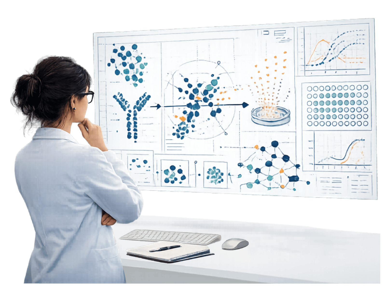 Scientist reviewing custom assay development requirements
